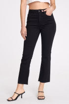 Emery High Rise Kick Flare - Tar Black