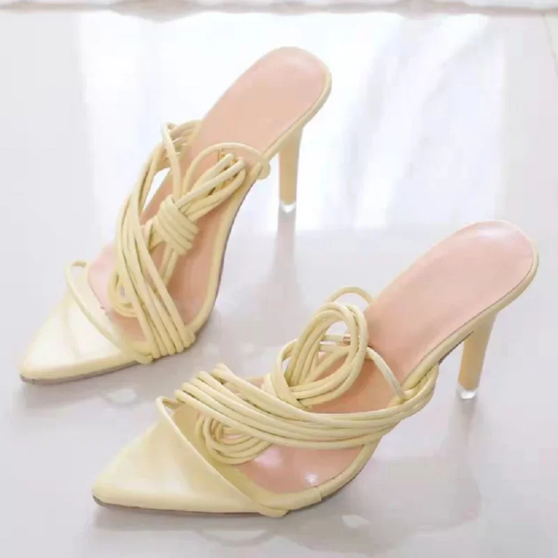 Cross Strap Open Toe High Heel Sandals