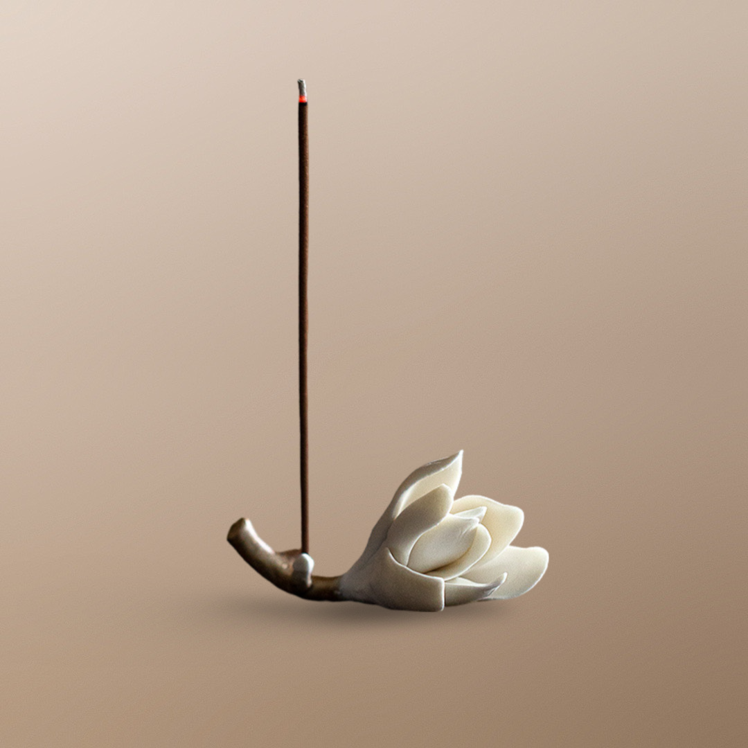 Gift Season FLASH Deal“Magnolia” - Handmade Ceramic Incense Holder/Stand